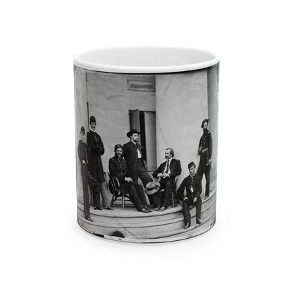 Arlington, Va. Brig. Gen. Gustavus A. Derussey (Third From Left) And Staff On Portico Of Arlington House (U.S. Civil War) White Coffee Mug-11oz-Go Mug Yourself