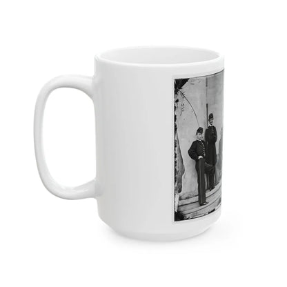 Arlington, Va. Brig. Gen. Gustavus A. Derussey (Third From Left) And Staff On Portico Of Arlington House (U.S. Civil War) White Coffee Mug-Go Mug Yourself