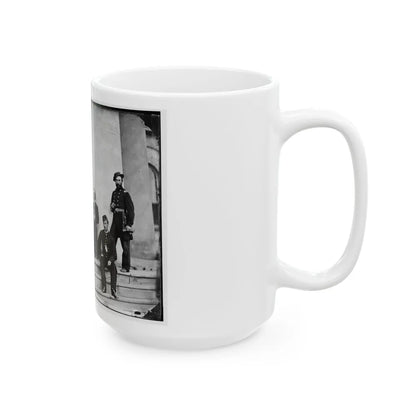 Arlington, Va. Brig. Gen. Gustavus A. Derussey (Third From Left) And Staff On Portico Of Arlington House (U.S. Civil War) White Coffee Mug-Go Mug Yourself