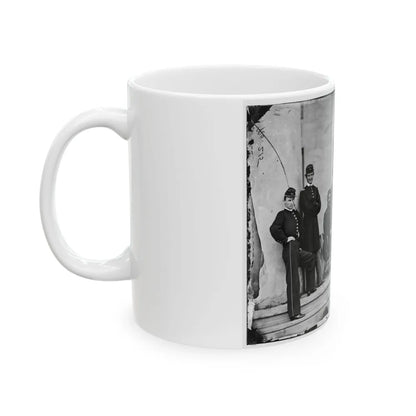 Arlington, Va. Brig. Gen. Gustavus A. Derussey (Third From Left) And Staff On Portico Of Arlington House (U.S. Civil War) White Coffee Mug-Go Mug Yourself