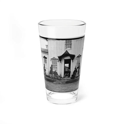 Arlington, Va. Capt. Nevins And Officers In Front Of Headquarters, Fort Whipple; Mourning Crepe Drawn Over Doors And Windows (U.S. Civil War) Pint Glass 16oz-16oz-Go Mug Yourself