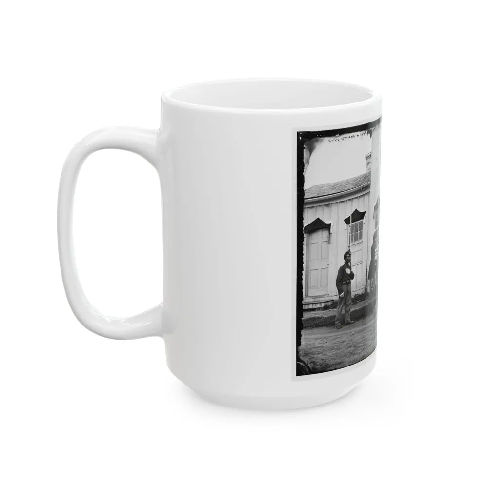 Arlington, Va. Capt. Nevins And Officers In Front Of Headquarters, Fort Whipple; Mourning Crepe Drawn Over Doors And Windows (U.S. Civil War) White Coffee Mug-Go Mug Yourself