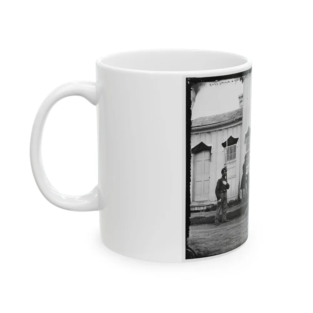 Arlington, Va. Capt. Nevins And Officers In Front Of Headquarters, Fort Whipple; Mourning Crepe Drawn Over Doors And Windows (U.S. Civil War) White Coffee Mug-Go Mug Yourself