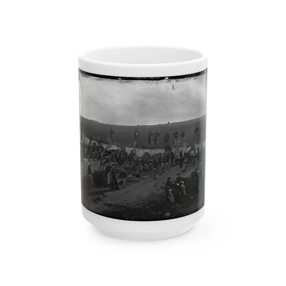 Arlington, Va. Company F, 2d New York Artillery At Fort C.F. Smith (U.S. Civil War) White Coffee Mug-15oz-Go Mug Yourself
