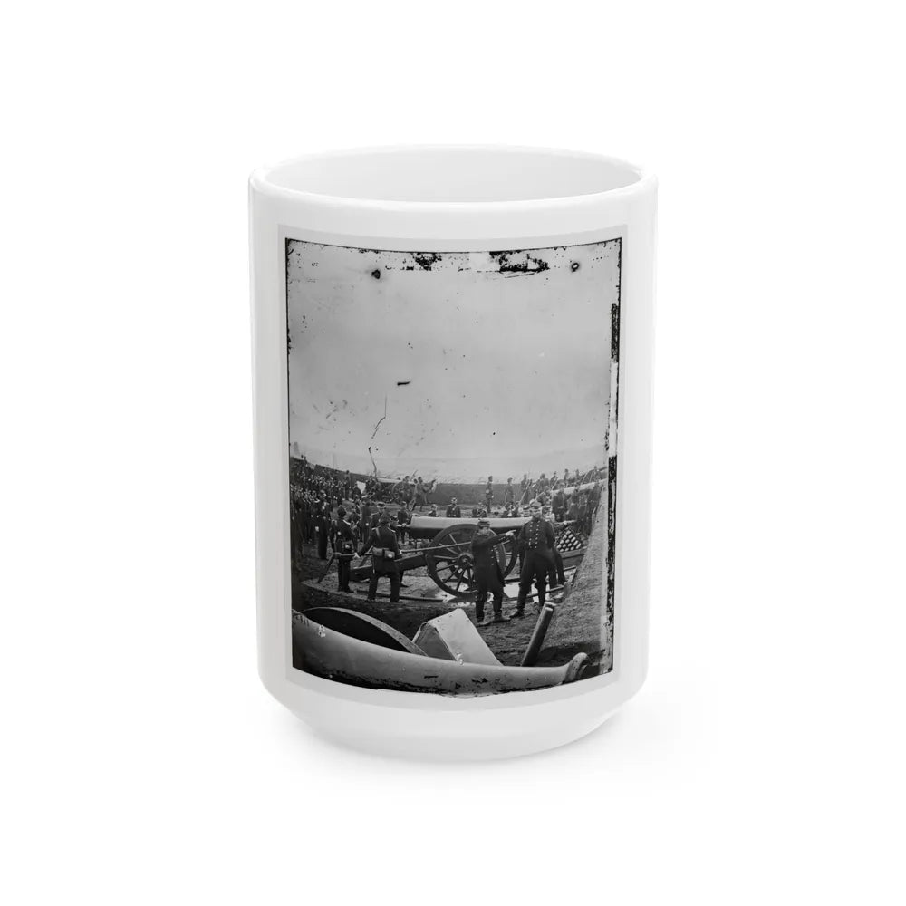 Arlington, Va. Guns And Gun-Crews Of Fort Richardson (U.S. Civil War) White Coffee Mug-15oz-Go Mug Yourself