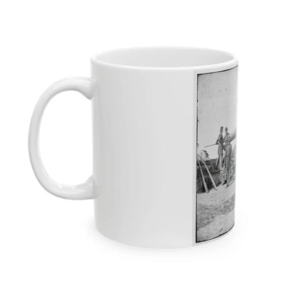 Arlington, Va. Soldiers With 24-Pdr. Siege Gun On Wooden Barbette Carriage At Fort Corcoran (U.S. Civil War) White Coffee Mug-Go Mug Yourself