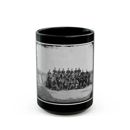 Arlington, Virginia. Col. William H. Telford And Officers, 50th Regiment Pennsylvania Infantry At Fort Craig (U.S. Civil War) Black Coffee Mug 15oz - Go Mug Yourself