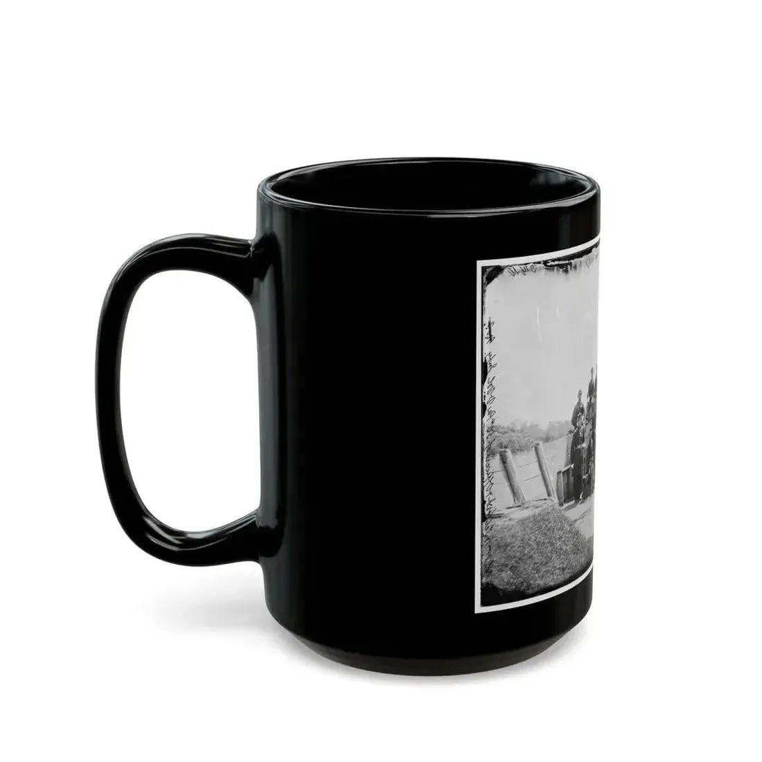 Arlington, Virginia. Col. William H. Telford And Officers, 50th Regiment Pennsylvania Infantry At Fort Craig (U.S. Civil War) Black Coffee Mug - Go Mug Yourself