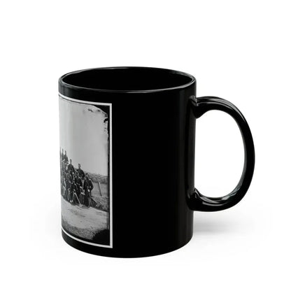 Arlington, Virginia. Col. William H. Telford And Officers, 50th Regiment Pennsylvania Infantry At Fort Craig (U.S. Civil War) Black Coffee Mug - Go Mug Yourself