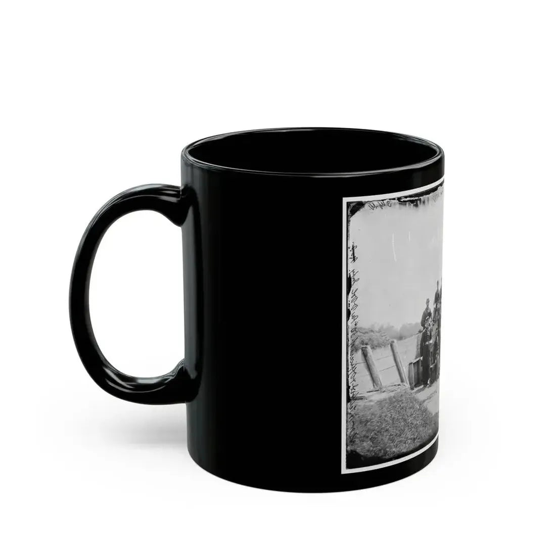 Arlington, Virginia. Col. William H. Telford And Officers, 50th Regiment Pennsylvania Infantry At Fort Craig (U.S. Civil War) Black Coffee Mug - Go Mug Yourself
