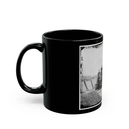 Arlington, Virginia. Col. William H. Telford And Officers, 50th Regiment Pennsylvania Infantry At Fort Craig (U.S. Civil War) Black Coffee Mug - Go Mug Yourself