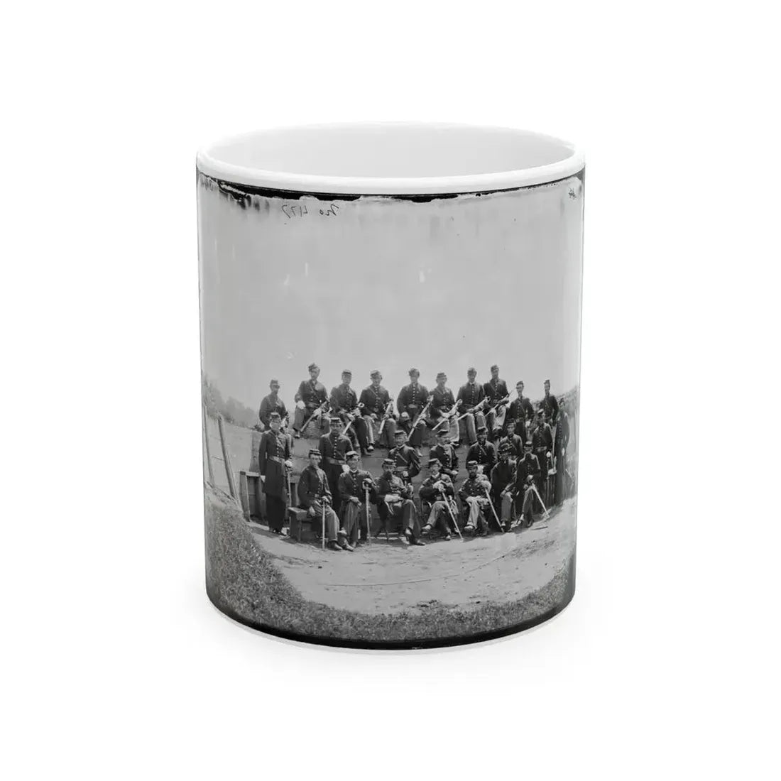 Arlington, Virginia. Col. William H. Telford And Officers, 50th Regiment Pennsylvania Infantry At Fort Craig (U.S. Civil War) White Coffee Mug 11oz - Go Mug Yourself