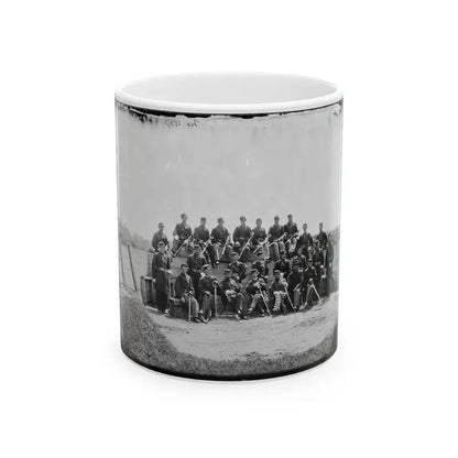 Arlington, Virginia. Col. William H. Telford And Officers, 50th Regiment Pennsylvania Infantry At Fort Craig (U.S. Civil War) White Coffee Mug 11oz - Go Mug Yourself