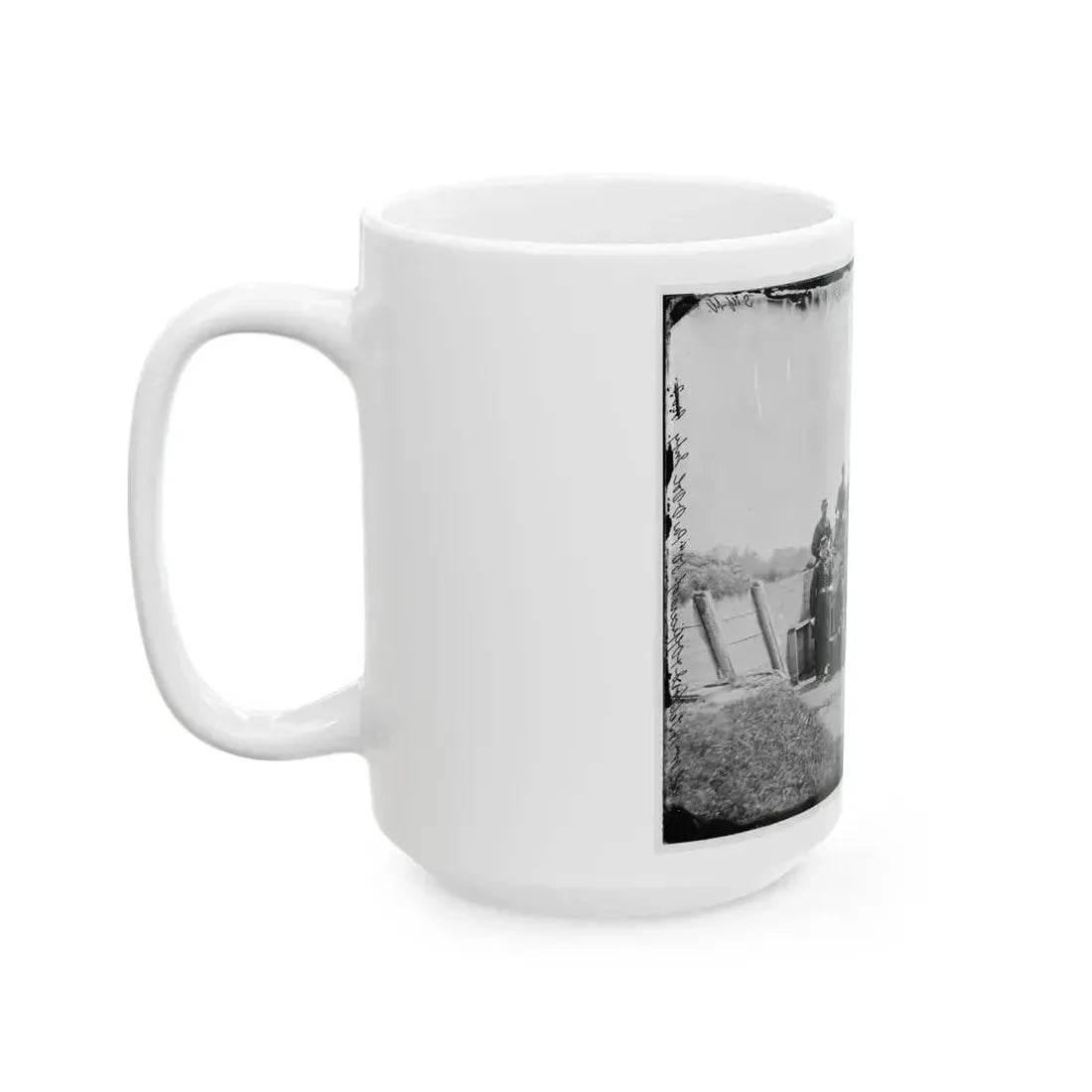 Arlington, Virginia. Col. William H. Telford And Officers, 50th Regiment Pennsylvania Infantry At Fort Craig (U.S. Civil War) White Coffee Mug - Go Mug Yourself
