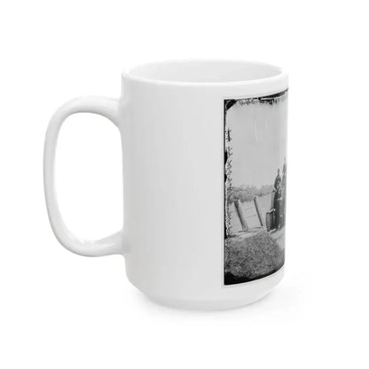 Arlington, Virginia. Col. William H. Telford And Officers, 50th Regiment Pennsylvania Infantry At Fort Craig (U.S. Civil War) White Coffee Mug - Go Mug Yourself