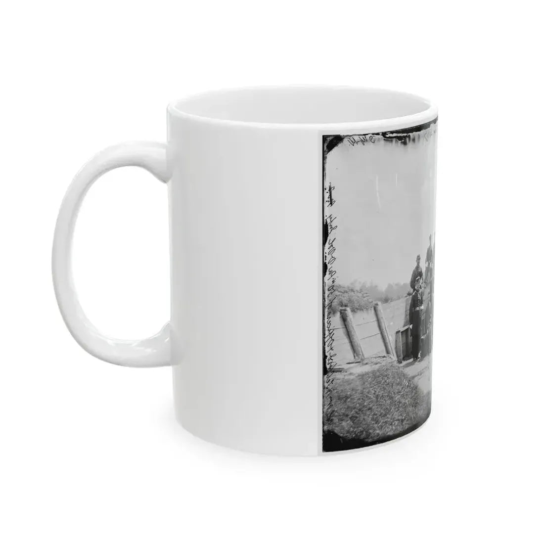 Arlington, Virginia. Col. William H. Telford And Officers, 50th Regiment Pennsylvania Infantry At Fort Craig (U.S. Civil War) White Coffee Mug - Go Mug Yourself