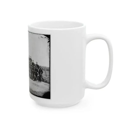 Arlington, Virginia. Col. William H. Telford And Officers, 50th Regiment Pennsylvania Infantry At Fort Craig (U.S. Civil War) White Coffee Mug - Go Mug Yourself