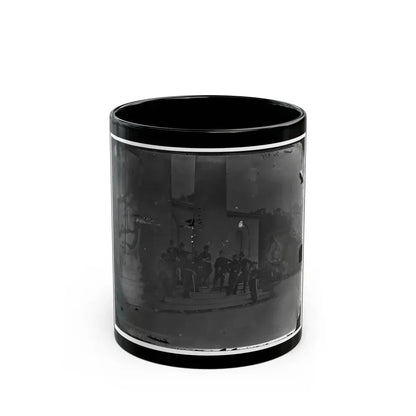 Arlington, Virginia. Gen. Samuel P. Heintzleman And Staff On Portico Of Arlington House (U.S. Civil War) Black Coffee Mug 11oz - Go Mug Yourself