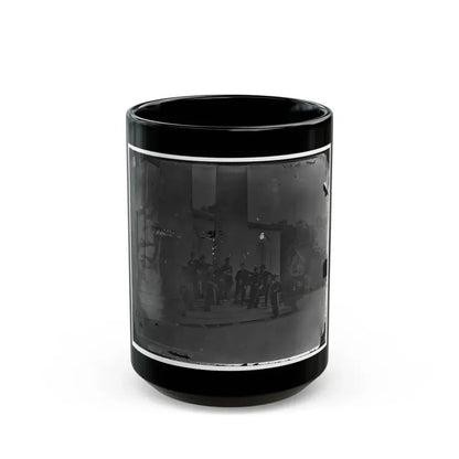 Arlington, Virginia. Gen. Samuel P. Heintzleman And Staff On Portico Of Arlington House (U.S. Civil War) Black Coffee Mug 15oz - Go Mug Yourself
