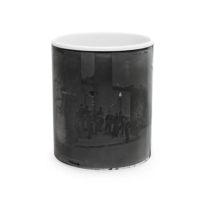 Arlington, Virginia. Gen. Samuel P. Heintzleman And Staff On Portico Of Arlington House (U.S. Civil War) White Coffee Mug 11oz - Go Mug Yourself