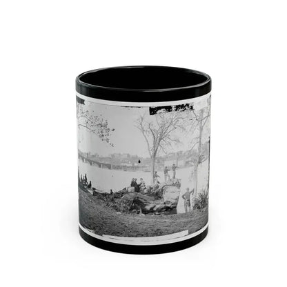 Arlington, Virginia. Georgetown Aqueduct From Virginia Side Of Potomac With Georgetown University In Background (U.S. Civil War) Black Coffee Mug 11oz - Go Mug Yourself