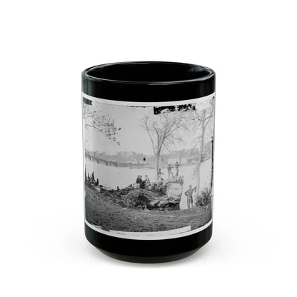 Arlington, Virginia. Georgetown Aqueduct From Virginia Side Of Potomac With Georgetown University In Background (U.S. Civil War) Black Coffee Mug 15oz - Go Mug Yourself