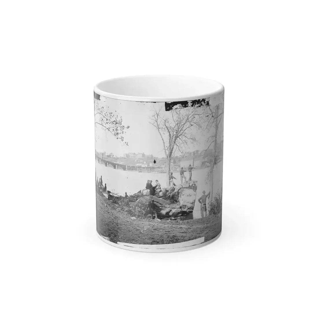 Arlington, Virginia. Georgetown Aqueduct From Virginia Side of Potomac With Georgetown University in Background (U.S. Civil War) Color Changing Coffee Mug 11oz Default Title 11oz - Go Mug Yourself