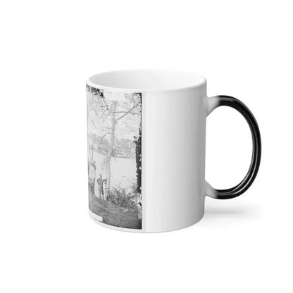 Arlington, Virginia. Georgetown Aqueduct From Virginia Side of Potomac With Georgetown University in Background (U.S. Civil War) Color Changing Coffee Mug 11oz - Go Mug Yourself