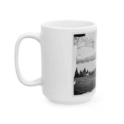 Arlington, Virginia. Georgetown Aqueduct From Virginia Side Of Potomac With Georgetown University In Background (U.S. Civil War) White Coffee Mug - Go Mug Yourself