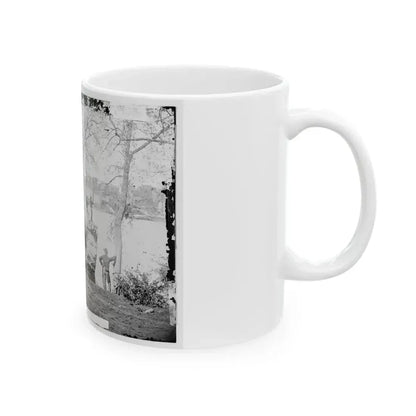 Arlington, Virginia. Georgetown Aqueduct From Virginia Side Of Potomac With Georgetown University In Background (U.S. Civil War) White Coffee Mug - Go Mug Yourself