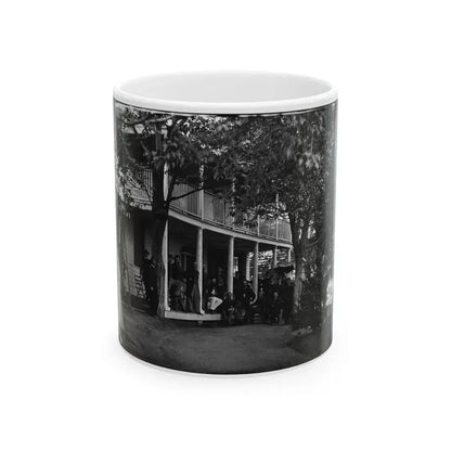 Arlington, Virginia. Officers Of 2d New York Heavy Artillery, At Fort C.F. Smith (U.S. Civil War) White Coffee Mug 11oz - Go Mug Yourself