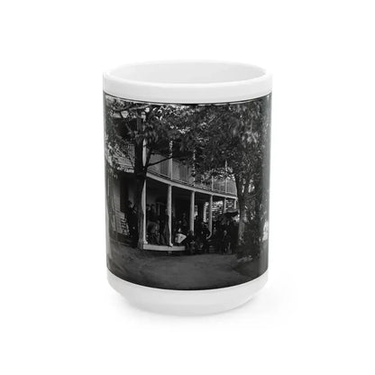 Arlington, Virginia. Officers Of 2d New York Heavy Artillery, At Fort C.F. Smith (U.S. Civil War) White Coffee Mug 15oz - Go Mug Yourself