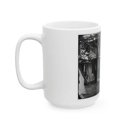 Arlington, Virginia. Officers Of 2d New York Heavy Artillery, At Fort C.F. Smith (U.S. Civil War) White Coffee Mug - Go Mug Yourself