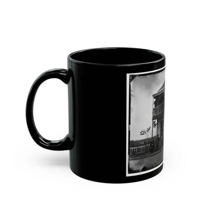 Arlington, Virginia. Officers Of Companies K & L, 2d New York Heavy Artillery At Fort C.F. Smith (U.S. Civil War) Black Coffee Mug - Go Mug Yourself