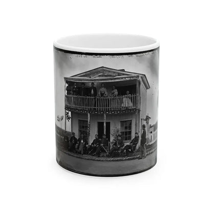 Arlington, Virginia. Officers Of Companies K & L, 2d New York Heavy Artillery At Fort C.F. Smith (U.S. Civil War) White Coffee Mug 11oz - Go Mug Yourself
