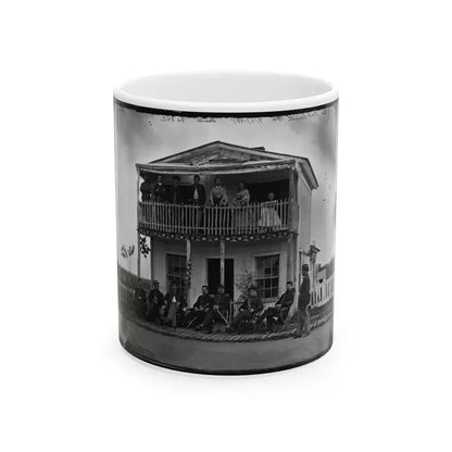 Arlington, Virginia. Officers Of Companies K & L, 2d New York Heavy Artillery At Fort C.F. Smith (U.S. Civil War) White Coffee Mug 11oz - Go Mug Yourself