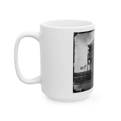 Arlington, Virginia. Officers Of Companies K & L, 2d New York Heavy Artillery At Fort C.F. Smith (U.S. Civil War) White Coffee Mug - Go Mug Yourself