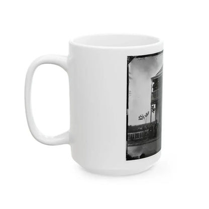 Arlington, Virginia. Officers Of Companies K & L, 2d New York Heavy Artillery At Fort C.F. Smith (U.S. Civil War) White Coffee Mug - Go Mug Yourself