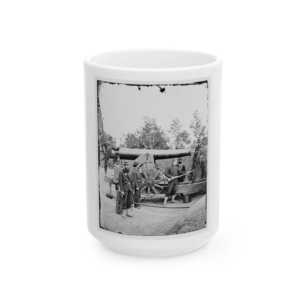 Arlington, Virginia. Big Gun At Fort Woodbury (U.S. Civil War) White Coffee Mug-15oz-Go Mug Yourself