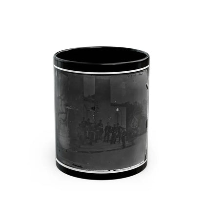 Arlington, Virginia. Gen. Samuel P. Heintzleman And Staff On Portico Of Arlington House (U.S. Civil War) Black Coffee Mug-11oz-Go Mug Yourself