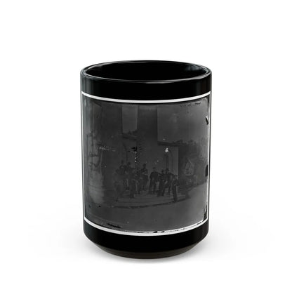 Arlington, Virginia. Gen. Samuel P. Heintzleman And Staff On Portico Of Arlington House (U.S. Civil War) Black Coffee Mug-15oz-Go Mug Yourself