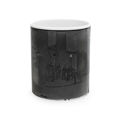 Arlington, Virginia. Gen. Samuel P. Heintzleman And Staff On Portico Of Arlington House (U.S. Civil War) White Coffee Mug-11oz-Go Mug Yourself