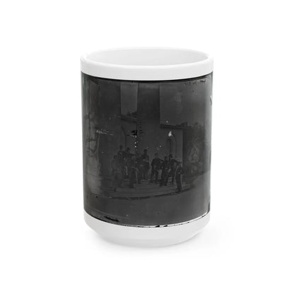 Arlington, Virginia. Gen. Samuel P. Heintzleman And Staff On Portico Of Arlington House (U.S. Civil War) White Coffee Mug-15oz-Go Mug Yourself