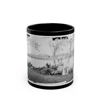 Arlington, Virginia. Georgetown Aqueduct From Virginia Side Of Potomac With Georgetown University In Background (U.S. Civil War) Black Coffee Mug-11oz-Go Mug Yourself