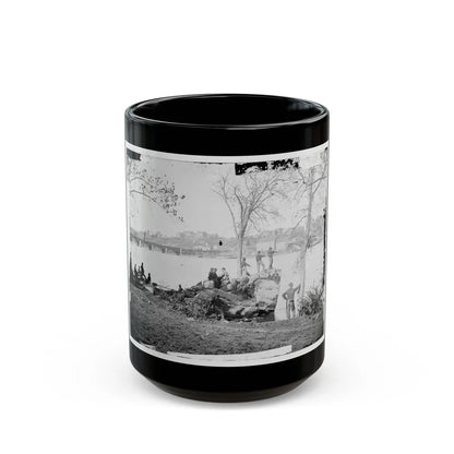 Arlington, Virginia. Georgetown Aqueduct From Virginia Side Of Potomac With Georgetown University In Background (U.S. Civil War) Black Coffee Mug-15oz-Go Mug Yourself