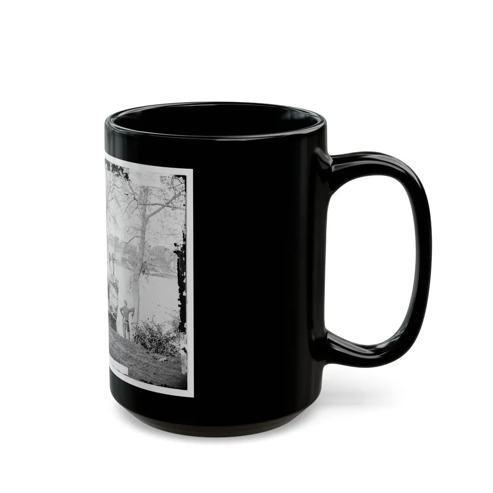 Arlington, Virginia. Georgetown Aqueduct From Virginia Side Of Potomac With Georgetown University In Background (U.S. Civil War) Black Coffee Mug-Go Mug Yourself