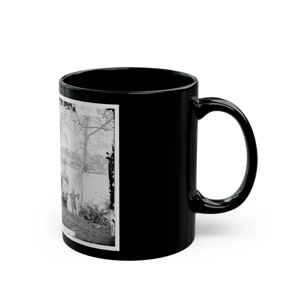 Arlington, Virginia. Georgetown Aqueduct From Virginia Side Of Potomac With Georgetown University In Background (U.S. Civil War) Black Coffee Mug-Go Mug Yourself