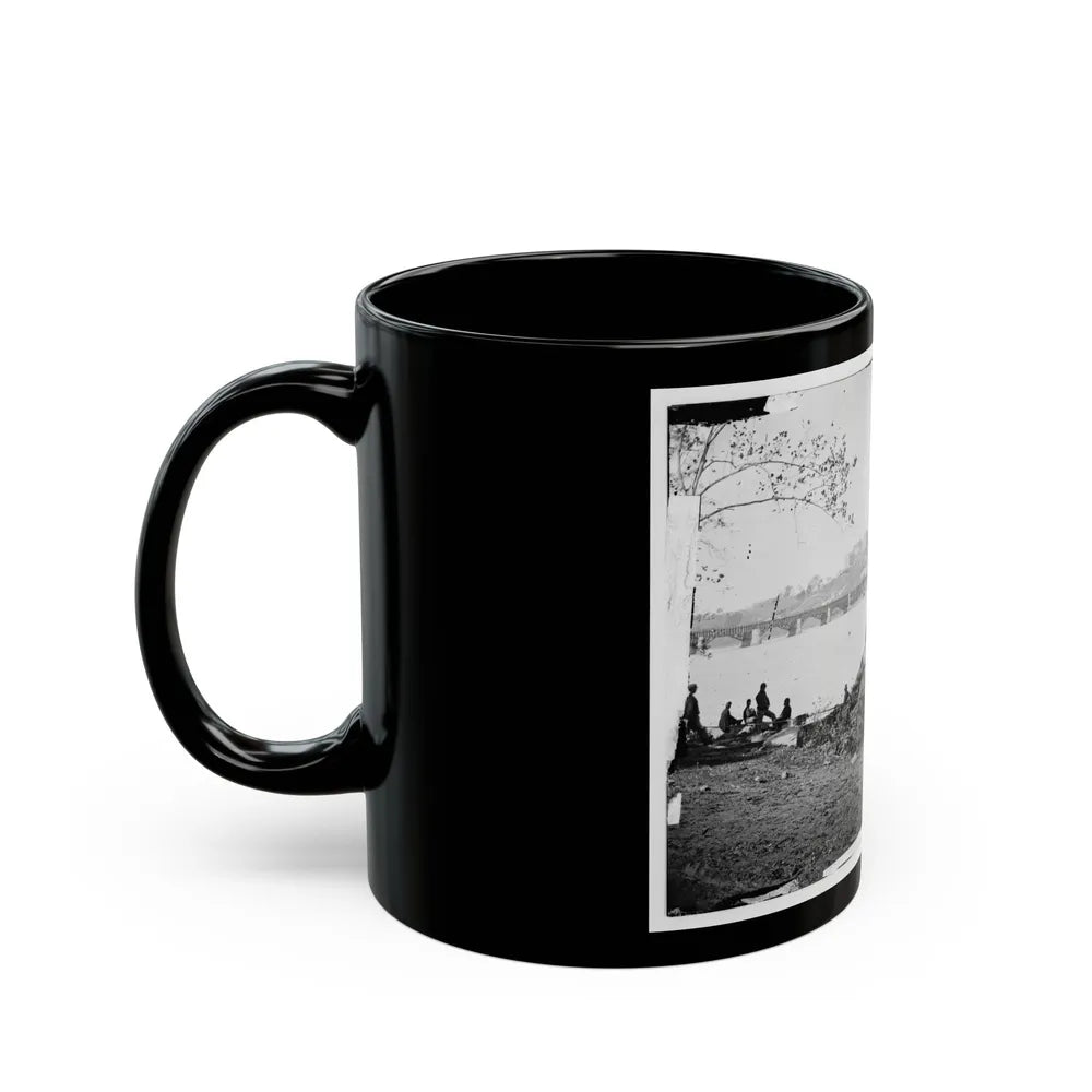 Arlington, Virginia. Georgetown Aqueduct From Virginia Side Of Potomac With Georgetown University In Background (U.S. Civil War) Black Coffee Mug-Go Mug Yourself