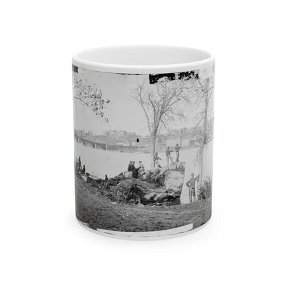 Arlington, Virginia. Georgetown Aqueduct From Virginia Side Of Potomac With Georgetown University In Background (U.S. Civil War) White Coffee Mug-11oz-Go Mug Yourself