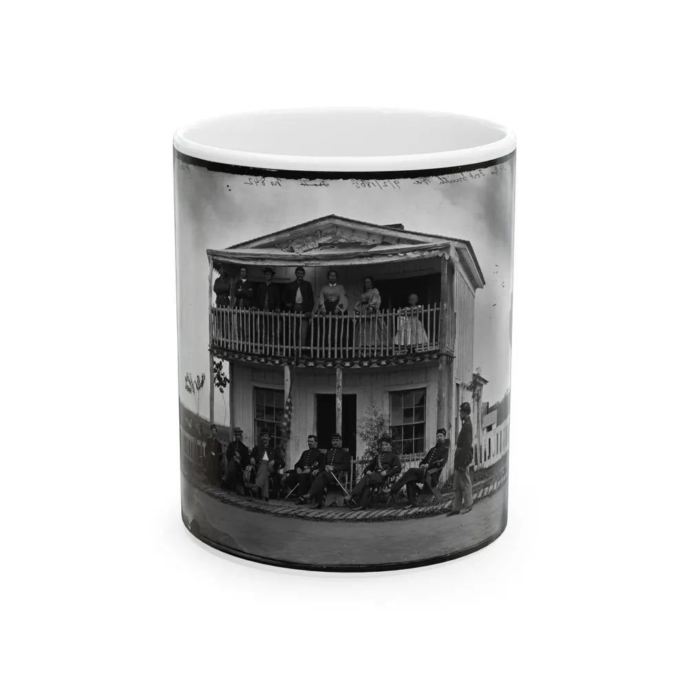 Arlington, Virginia. Officers Of Companies K & L, 2d New York Heavy Artillery At Fort C.F. Smith (U.S. Civil War) White Coffee Mug-11oz-Go Mug Yourself